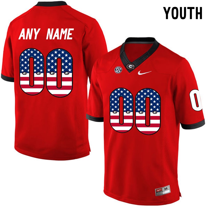 Youth Georgia Bulldogs Red College Football Custom Limited Jersey
