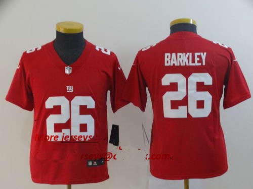 Youth Giants 26 Saquon Barkley Red Youth Inverted Legend Limited Jersey