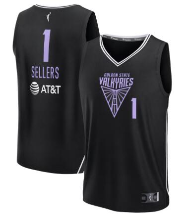 Youth Golden State Valkyries Shyanne Sellers Fanatics Black Explorer Edition Fast Break Replica