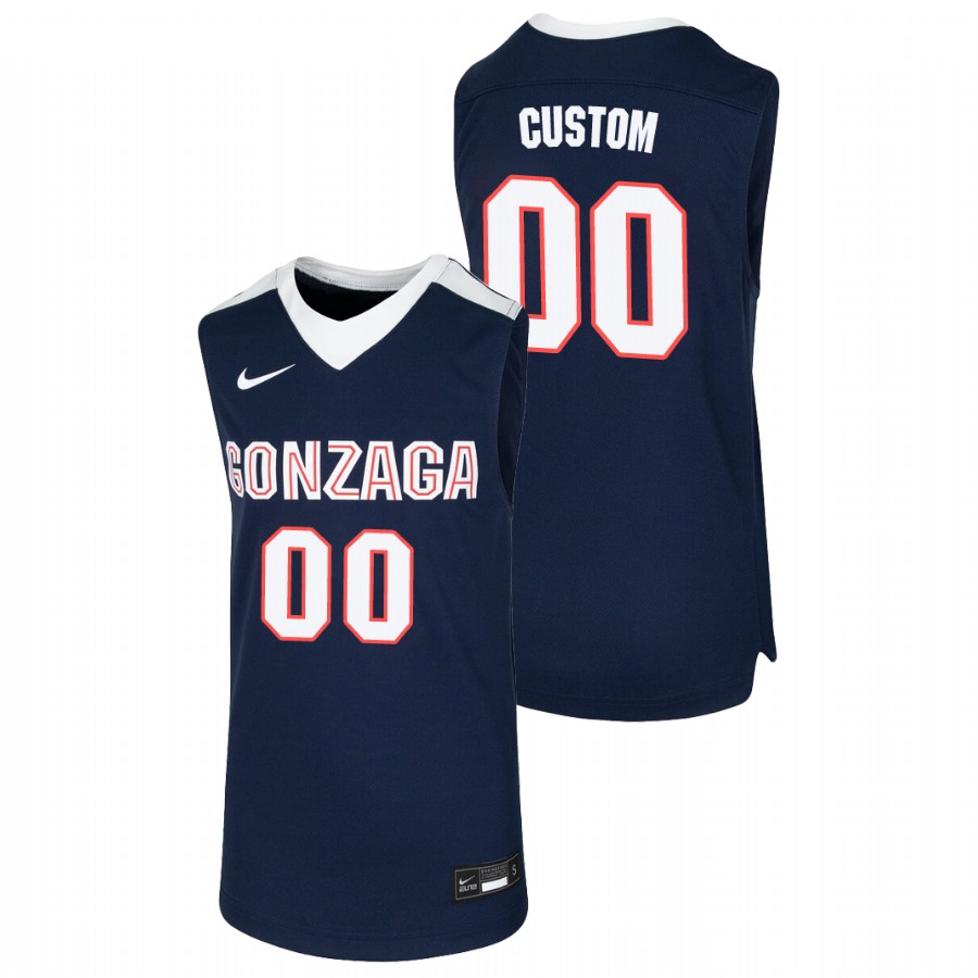 Youth Gonzaga Bulldogs Custom Jersey Navy