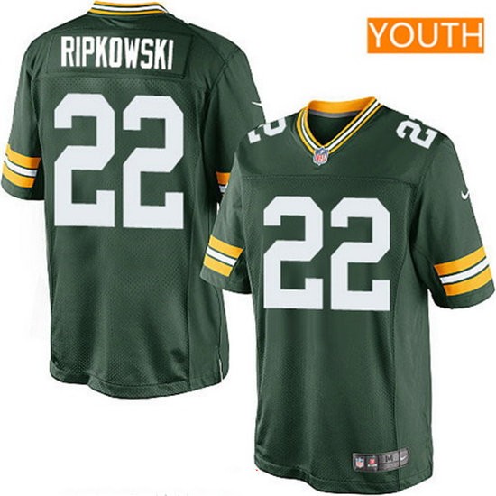 Youth Green Bay Packers #22 Aaron Ripkowski Nike Elite Green Team Color NFL Jersey