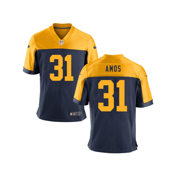 Youth Green Bay Packers #31 Adrian Amos Nike Navy Gold Throwback Limited Jersey