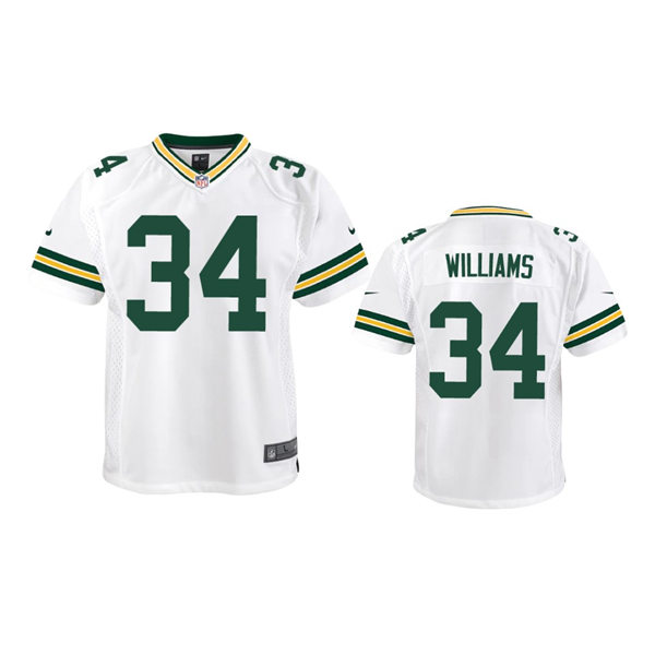 Youth Green Bay Packers #34 Dexter Williams White Limited Jersey