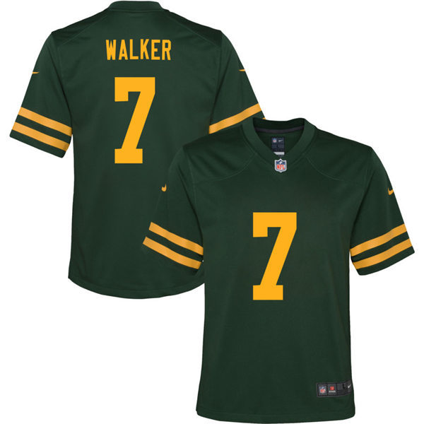Youth Green Bay Packers #7 Quay Walker Nike 2021 Green Alternate 1950s Retro Jersey