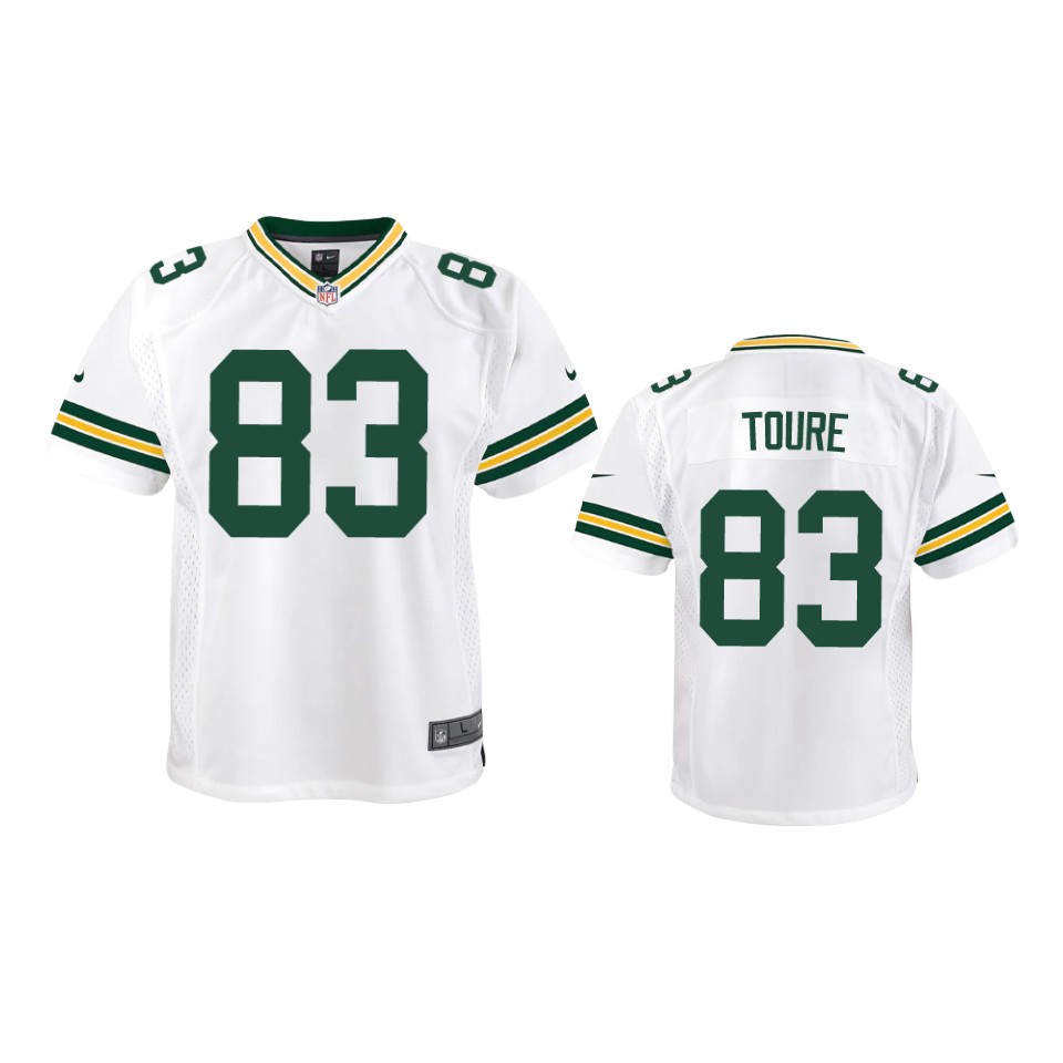 Youth Green Bay Packers #83 Samori Toure White Vapor Limited Jersey