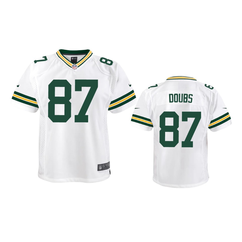 Youth Green Bay Packers #87 Romeo Doubs White Vapor Limited Jersey