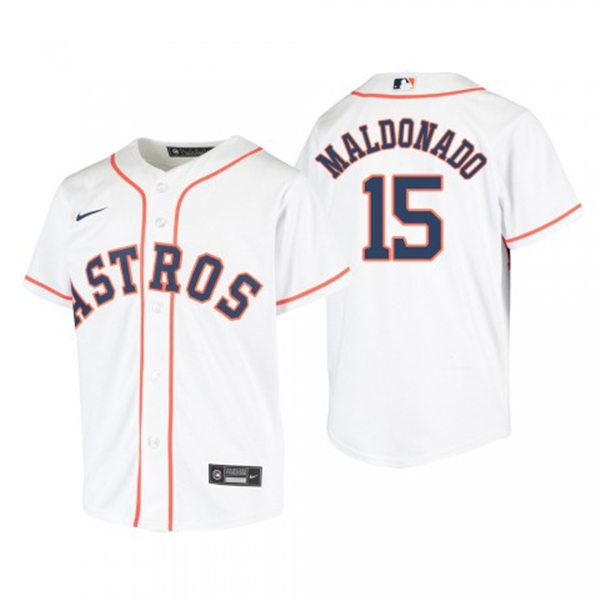 Youth Houston Astros #15 Martin Maldonado Nike White Home CoolBase Jersey