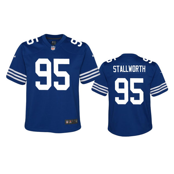 Youth Indianapolis Colts #95 Taylor Stallworth Nike Royal Alternate Retro Vapor Limited Jersey