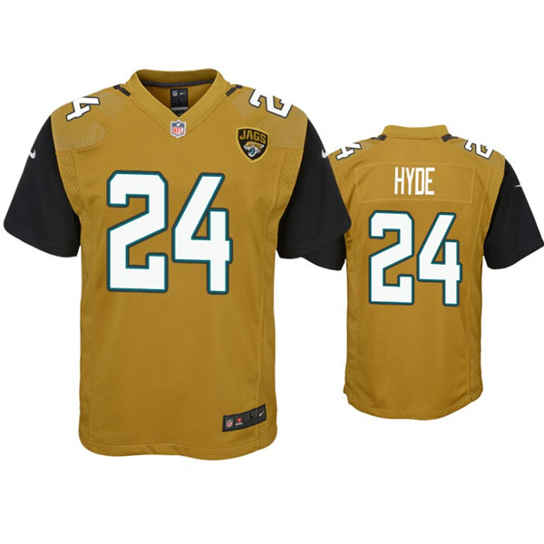 Youth Jacksonville Jaguars #24 Carlos Hyde Nike Bold Gold Color Rush Jersey