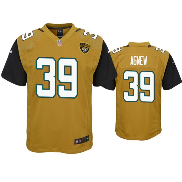 Youth Jacksonville Jaguars #39 Jamal Agnew Nike Bold Gold Color Rush Jersey