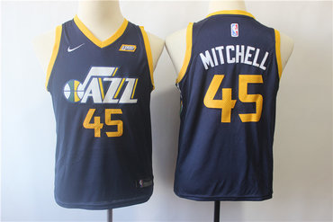 Youth Jazz 45 Donovan Mitchell Navy Youth Nike Swingman Jersey
