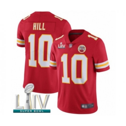 Youth Kansas City Chiefs #10 Tyreek Hill Red Team Color Vapor Untouchable Limited Player Super Bowl LIV Bound Football Jersey