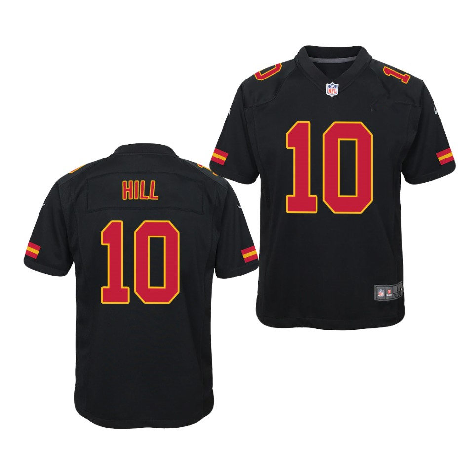 Youth Kansas City Chiefs #10 Tyreek Hill Stitched Nike Black Fashion Limited Jerse