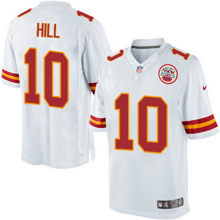 Youth Kansas City Chiefs #10 Tyreek Hill White Road Stitched NFL Nike Game Jersey