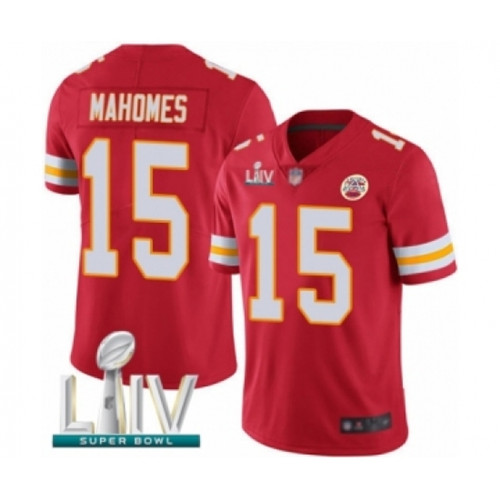 Youth Kansas City Chiefs #15 Patrick Mahomes Red Team Color Vapor Untouchable Limited Player Super Bowl LIV Bound Football Jersey