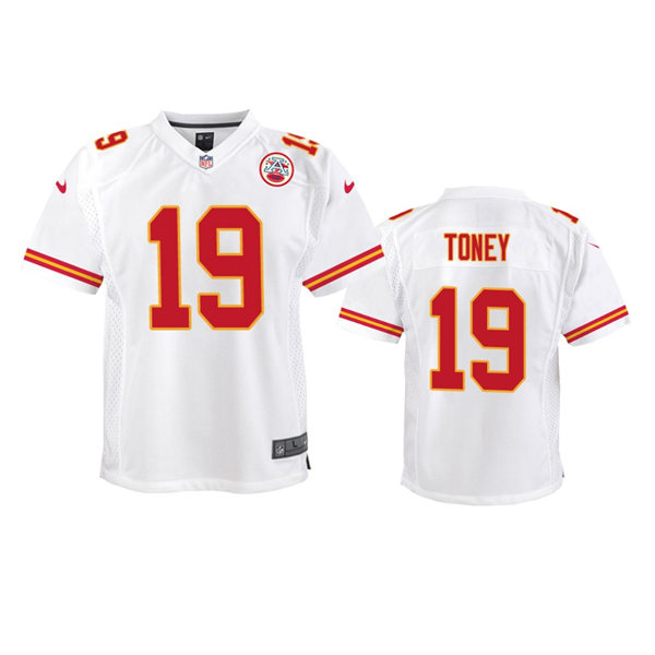 Youth Kansas City Chiefs #19 Kadarius Toney Nike White Limited Player Jersey