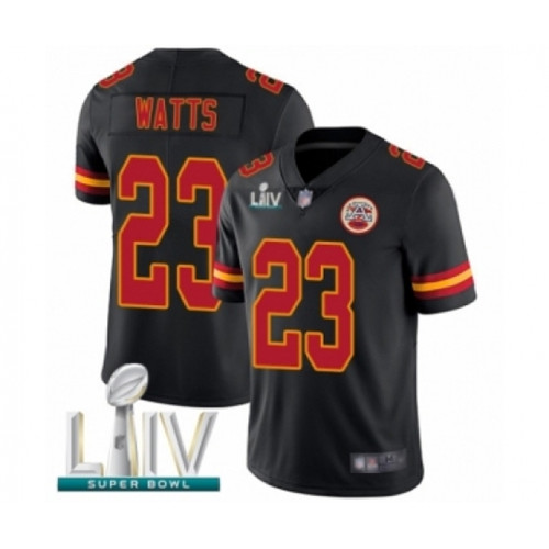 Youth Kansas City Chiefs #23 Armani Watts Limited Black Rush Vapor Untouchable Super Bowl LIV Bound Football Jersey