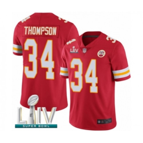 Youth Kansas City Chiefs #34 Darwin Thompson Red Team Color Vapor Untouchable Limited Player Super Bowl LIV Bound Football Jersey