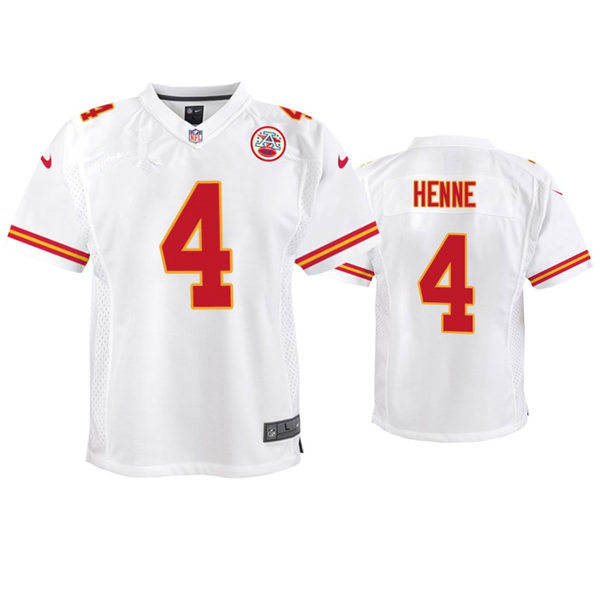 Youth Kansas City Chiefs #4 Chad Henne Nike White Limited Jersey