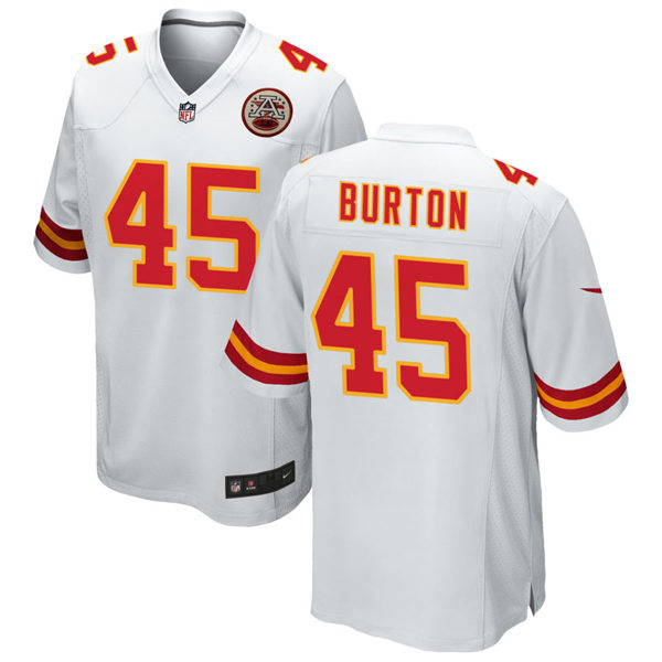 Youth Kansas City Chiefs #45 Michael Burton Nike White Limited Jersey