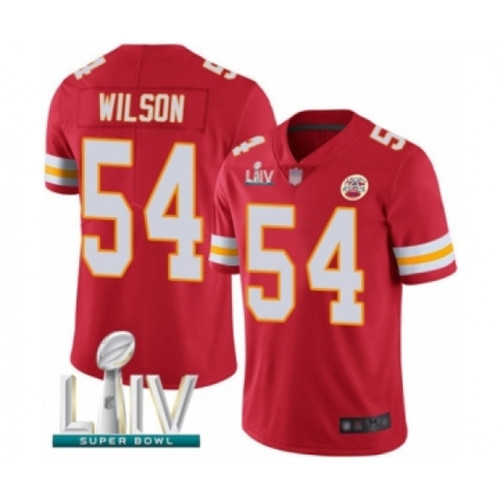 Youth Kansas City Chiefs #54 Damien Wilson Red Team Color Vapor Untouchable Limited Player Super Bowl LIV Bound Football Jersey