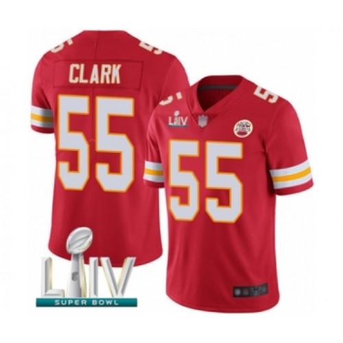 Youth Kansas City Chiefs #55 Frank Clark Red Team Color Vapor Untouchable Limited Player Super Bowl LIV Bound Football Jersey