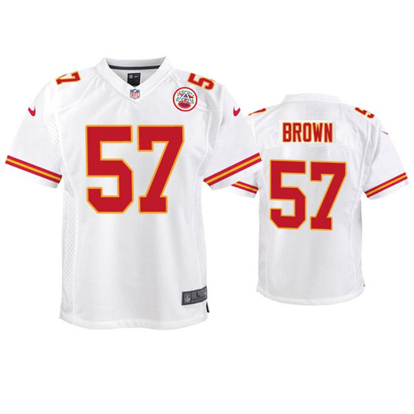 Youth Kansas City Chiefs #57 Orlando Brown Jr. Nike White Limited Jersey