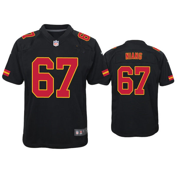 Youth Kansas City Chiefs #67 Lucas Niang Nike Black Game Fashion Jersey