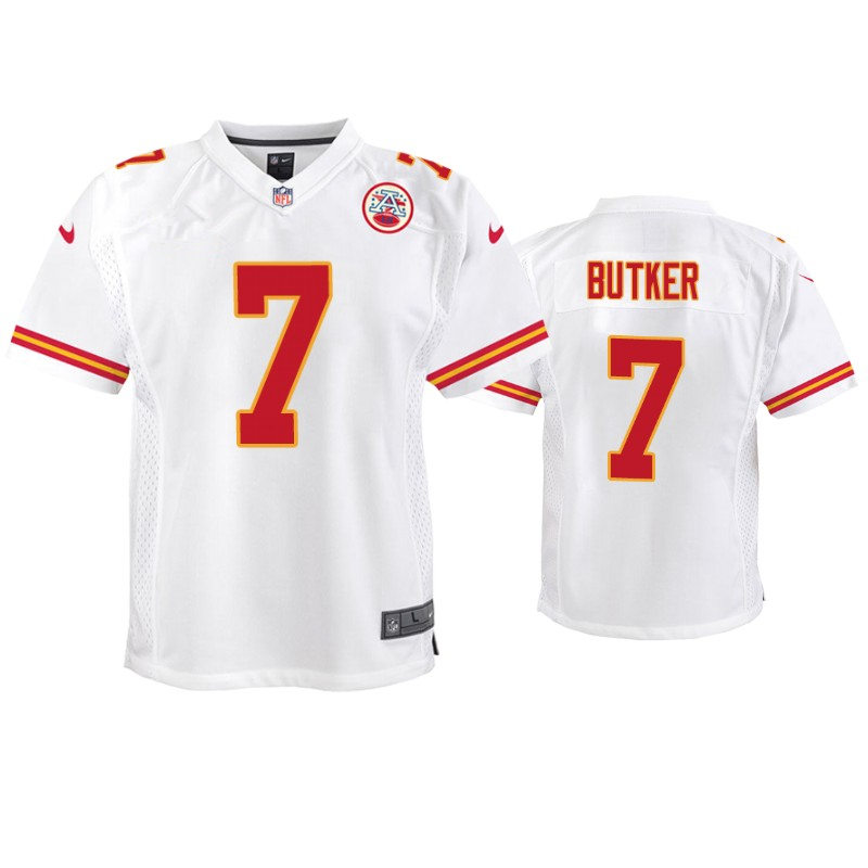 Youth Kansas City Chiefs #7 Harrison Butker Nike White Limited Jersey