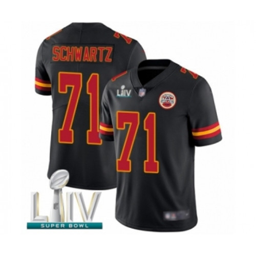 Youth Kansas City Chiefs #71 Mitchell Schwartz Limited Black Rush Vapor Untouchable Super Bowl LIV Bound Football Jersey