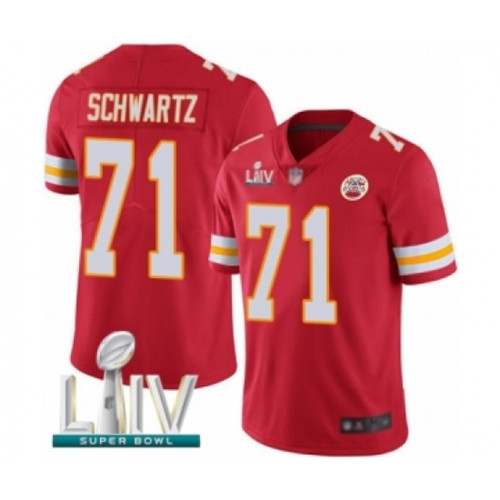 Youth Kansas City Chiefs #71 Mitchell Schwartz Red Team Color Vapor Untouchable Limited Player Super Bowl LIV Bound Football Jersey
