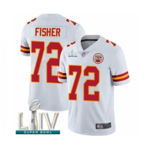 Youth Kansas City Chiefs #72 Eric Fisher White Vapor Untouchable Limited Player Super Bowl LIV Bound Football Jersey