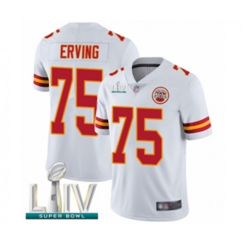 Youth Kansas City Chiefs #75 Cameron Erving White Vapor Untouchable Limited Player Super Bowl LIV Bound Football Jersey