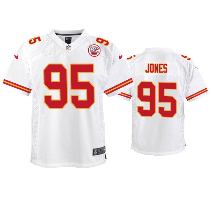 Youth Kansas City Chiefs #95 Chris Jones Nike White Limited Jersey