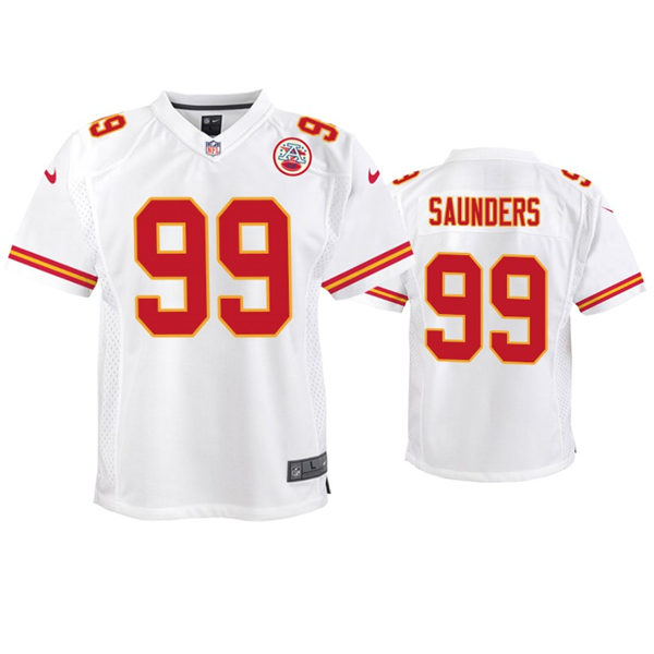Youth Kansas City Chiefs #99 Khalen Saunders Nike White Limited Jersey