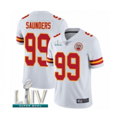 Youth Kansas City Chiefs #99 Khalen Saunders White Vapor Untouchable Limited Player Super Bowl LIV Bound Football Jersey