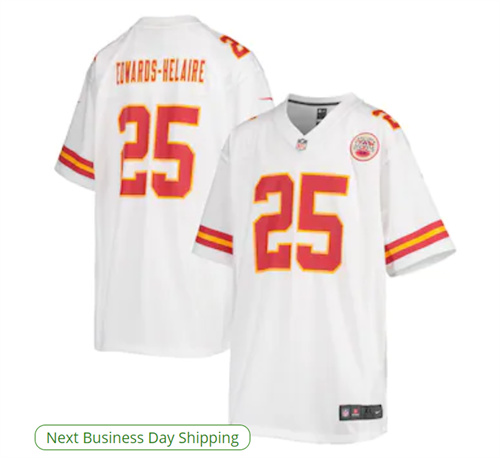 Youth Kansas City Chiefs Clyde Edwards-Helaire Nike White Game Jersey