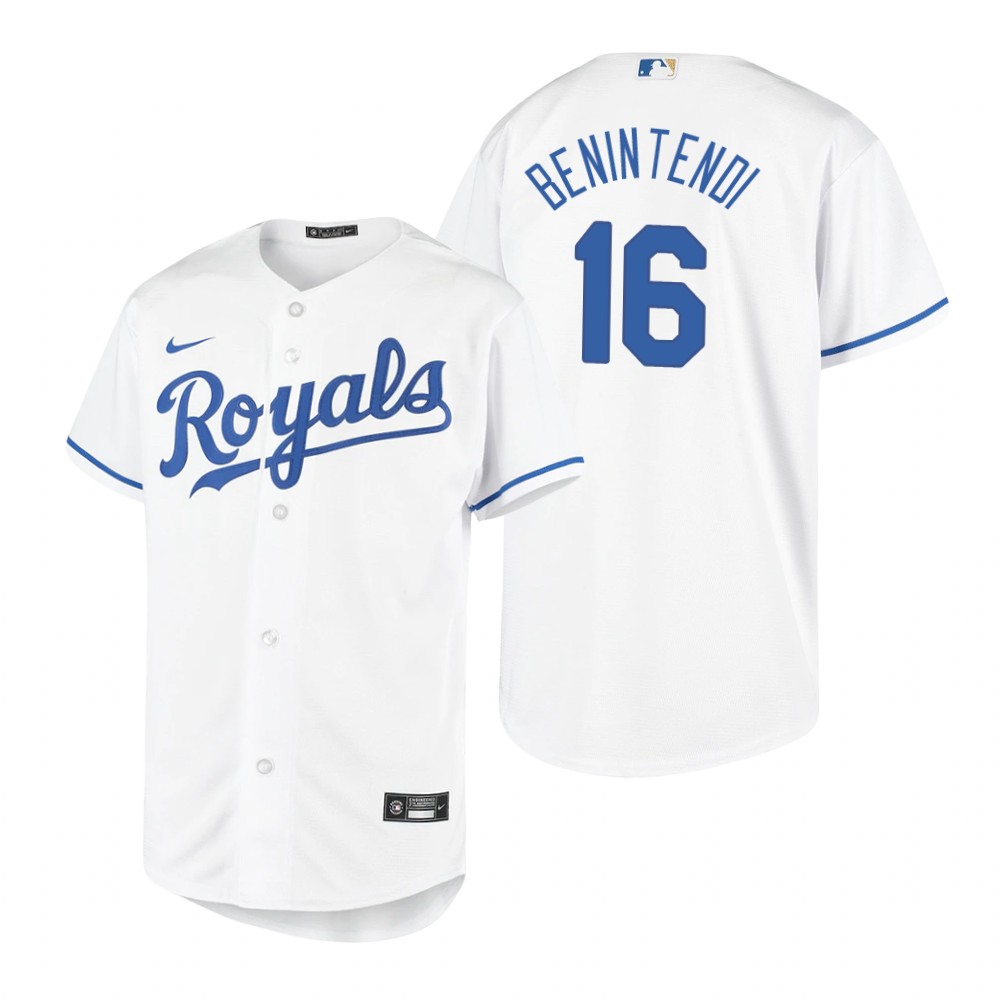 Youth Kansas City Royals #16 Andrew Benintendi Nike White Home Jersey