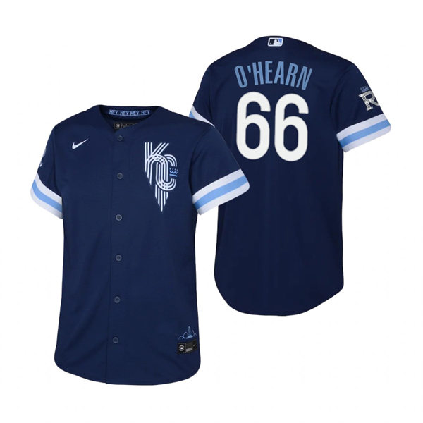 Youth Kansas City Royals #66 Ryan O'Hearn Nike Navy 2022 City Connect Replica Jersey