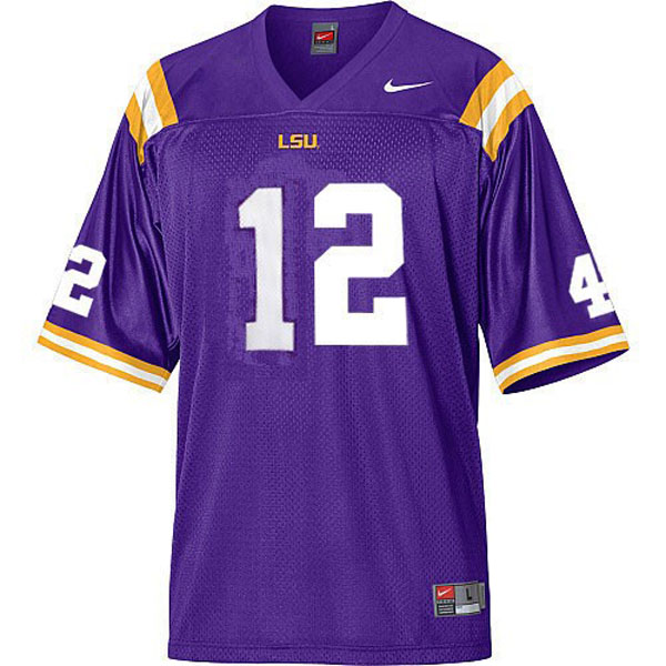 Youth LSU Tigers #12 Jarrett Lee Purple Football Jersey