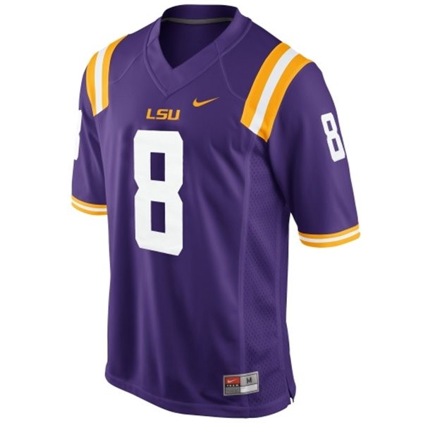 Youth LSU Tigers #8 Zach Mettenberger Purple Football Jersey