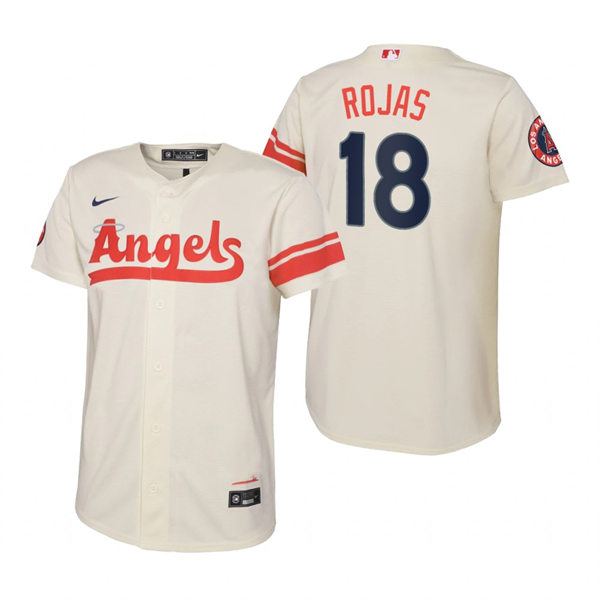 Youth Los Angeles Angels #18 Jose Rojas Nike Cream 2022 City Connect Jersey