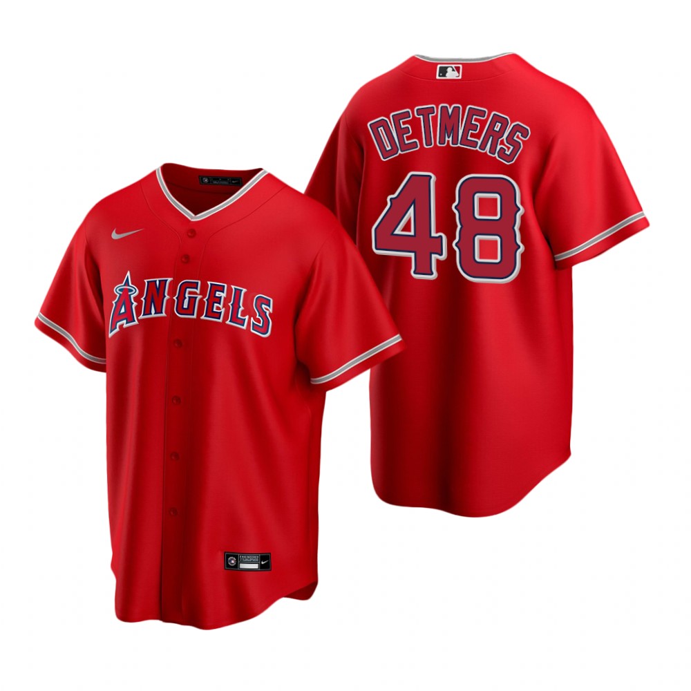 Youth Los Angeles Angels #48 Reid Detmers Red Alternate CoolBase Jersey