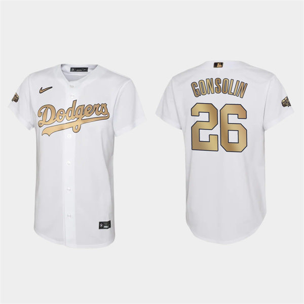 Youth Los Angeles Dodgers #26 Tony Gonsolin White 2022 MLB All-Star Game Jersey