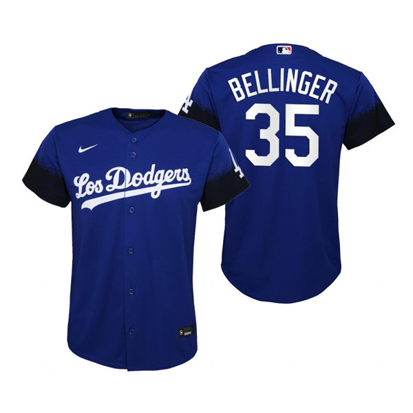 Youth Los Angeles Dodgers #35 Cody Bellinger Nike Royal 2021 MLB City Connect Jersey1