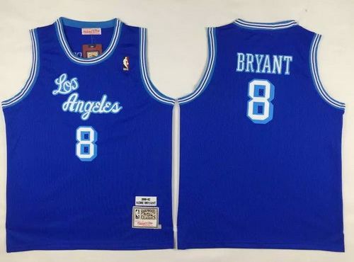Youth Los Angeles Lakers #8 Kobe Bryant Light Blue Hardwood Classics Soul Swingman Throwback Jersey