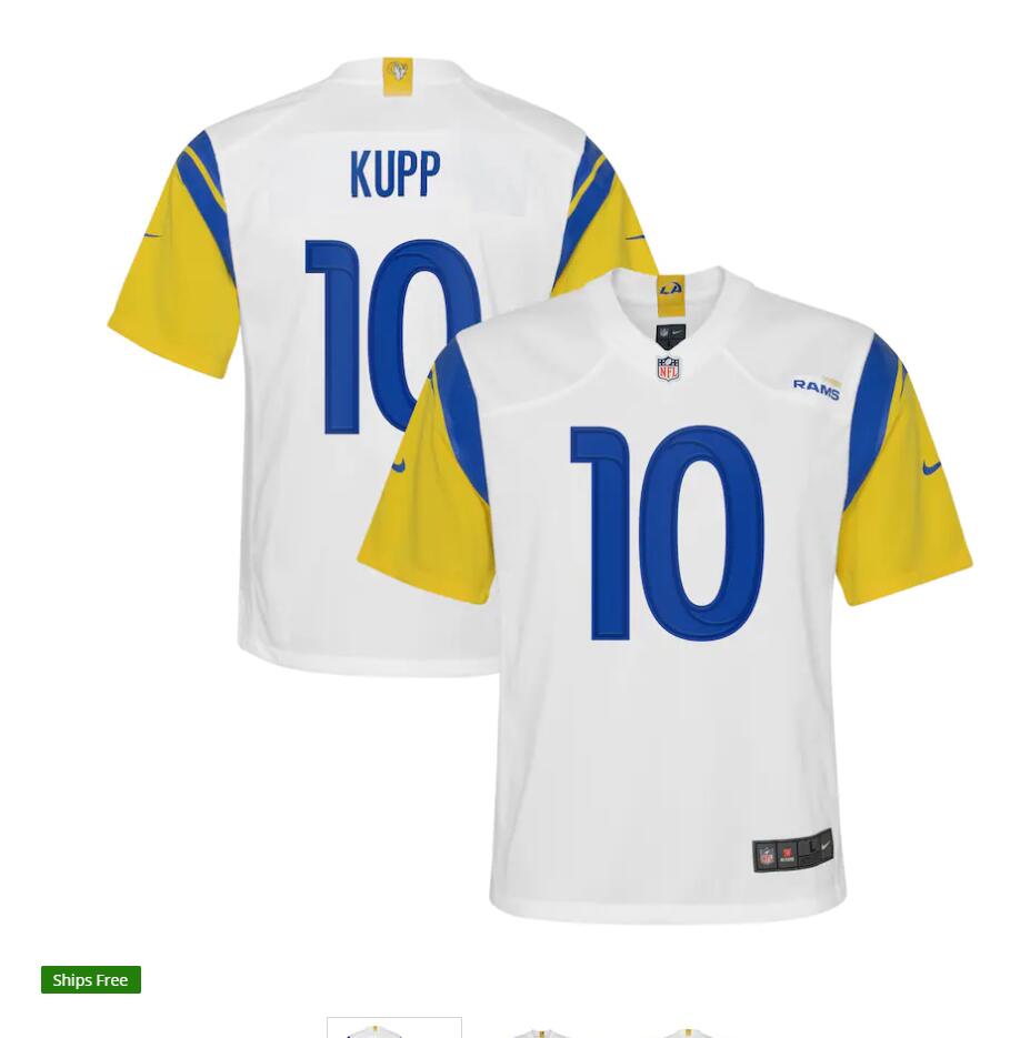 Youth Los Angeles Rams #10 Cooper Kupp 2021 Nike White Modern Throwback Vapor Limited Jersey