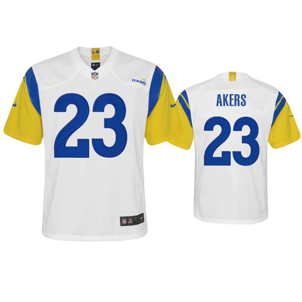Youth Los Angeles Rams #23 Cam Akers 2021 Nike White Modern Throwback Vapor Limited Jersey