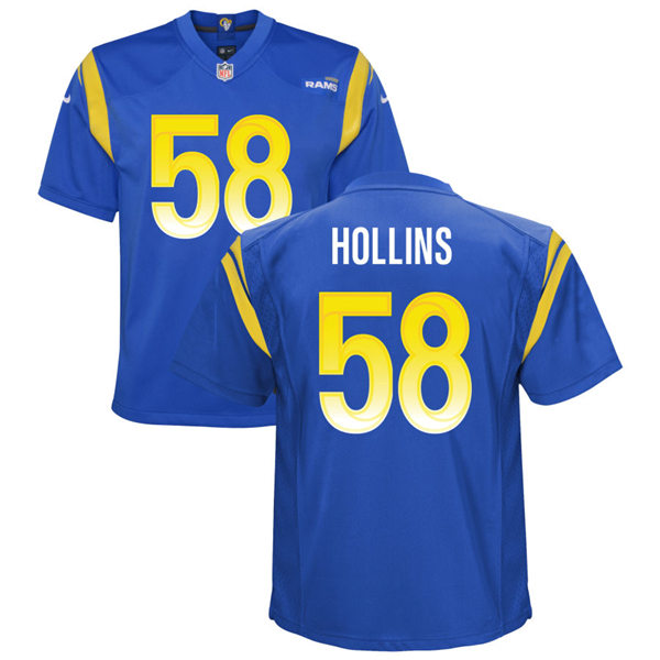 Youth Los Angeles Rams #58 Justin Hollins Nike Royal Limited Jersey