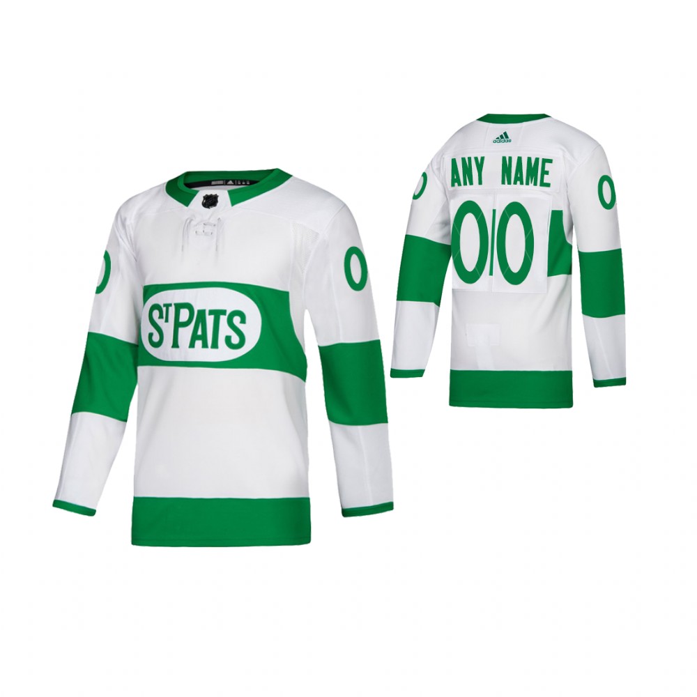 Youth Maple Leafs #00 Custom Authentic St. Pats Jersey White